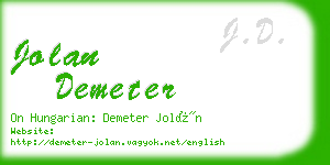 jolan demeter business card